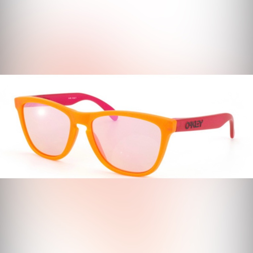 RARE OAKLEY FROGSKINS Sunglasses Black Light Pink and Orange